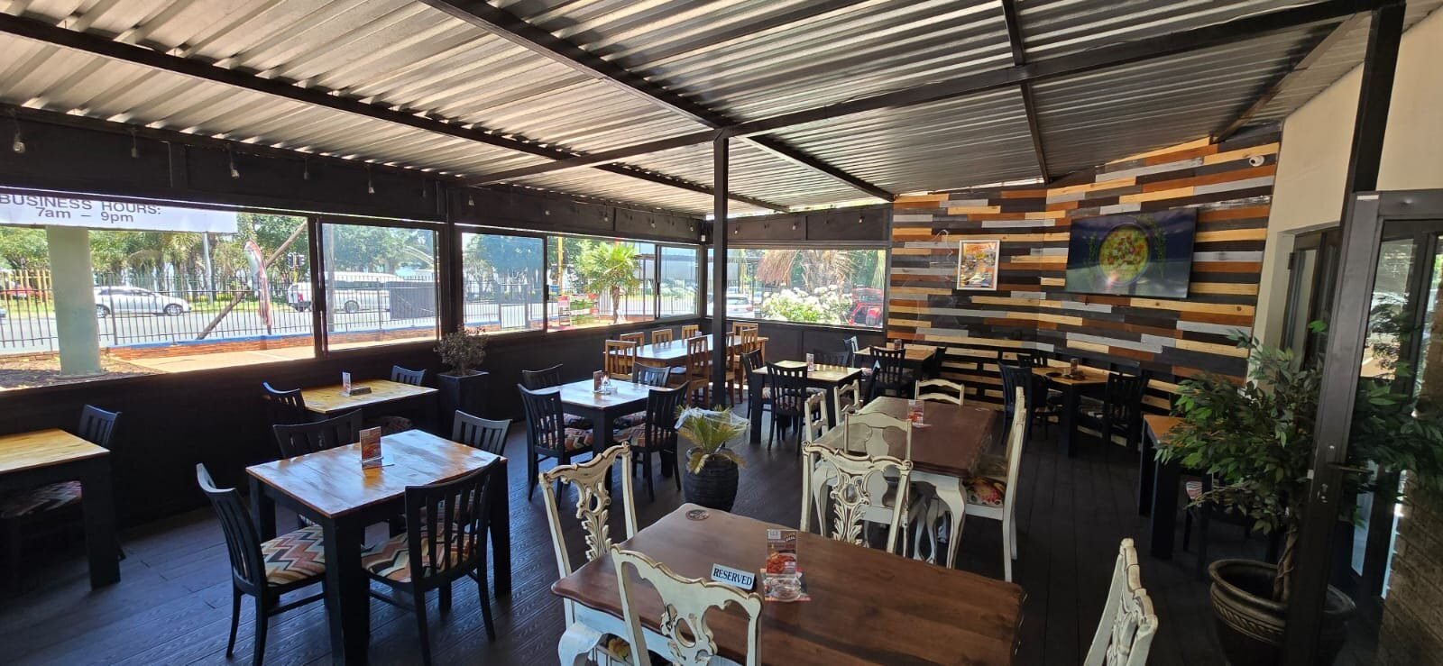 The covered deck at ICE Restrobar